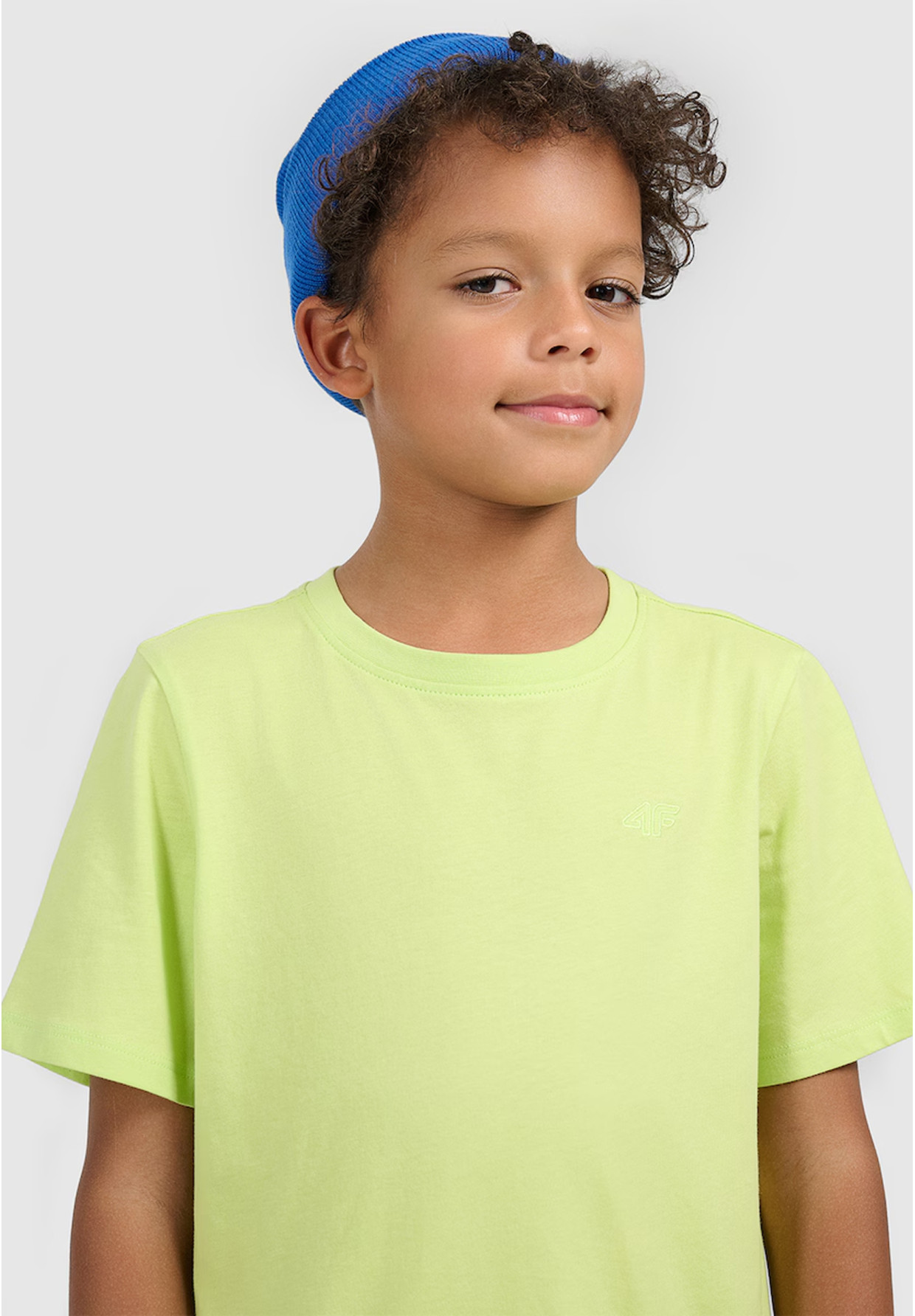 Koszulka Chłopięca 4F T-shirt Z Logo Sportowy Casual Jasny Zielony 4FJWSS26TTSHM3006