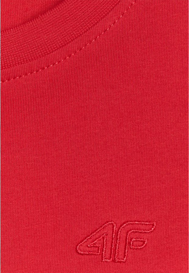 Koszulka Chłopięca 4F T-shirt Z Logo Sportowy Casual Czerwony 4FJWSS26TTSHM3006
