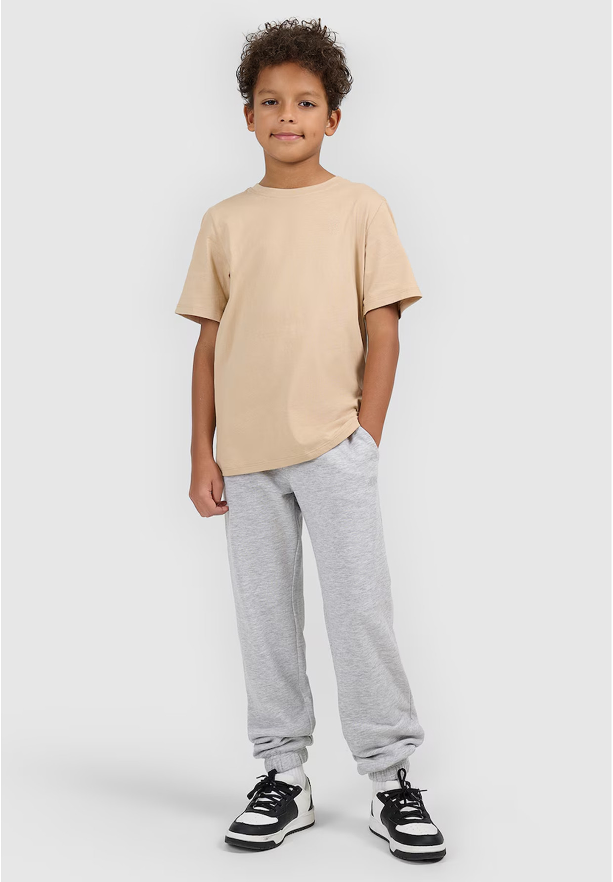 Koszulka Chłopięca 4F T-shirt Z Logo Sportowy Casual Beżowy 4FJWSS26TTSHM3006