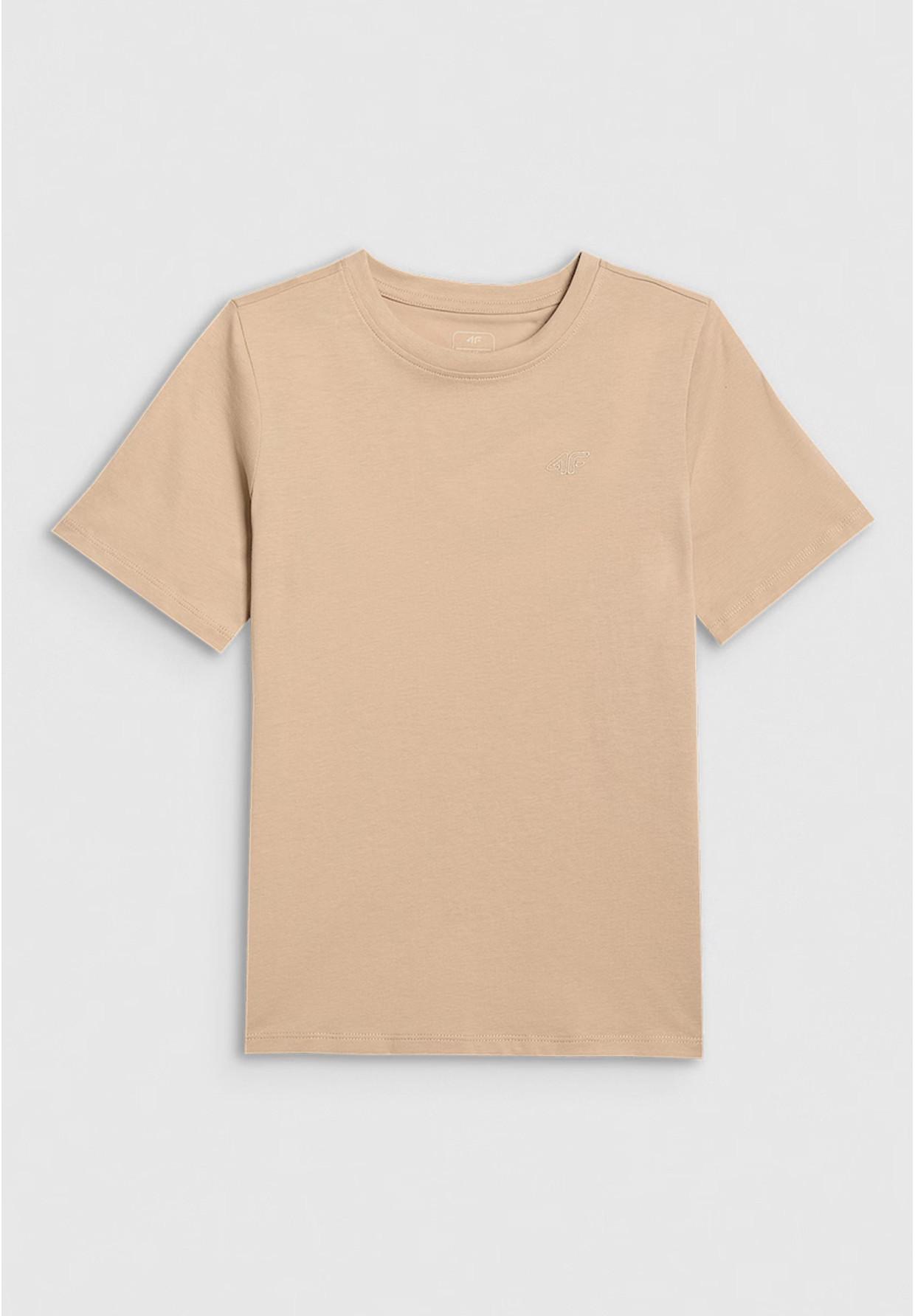 Koszulka Chłopięca 4F T-shirt Z Logo Sportowy Casual Beżowy 4FJWSS26TTSHM3006