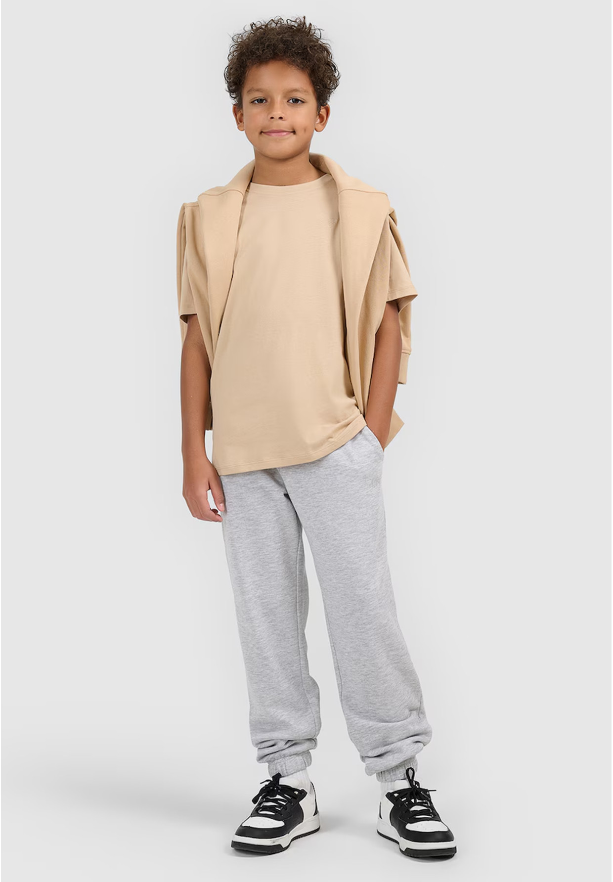 Koszulka Chłopięca 4F T-shirt Z Logo Sportowy Casual Beżowy 4FJWSS26TTSHM3006