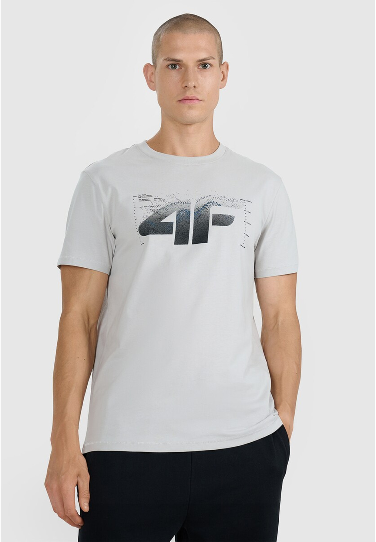 Koszulka Męska 4F T-shirt Z Nadrukiem Regular Szary 4FWAW25TTSHM2359