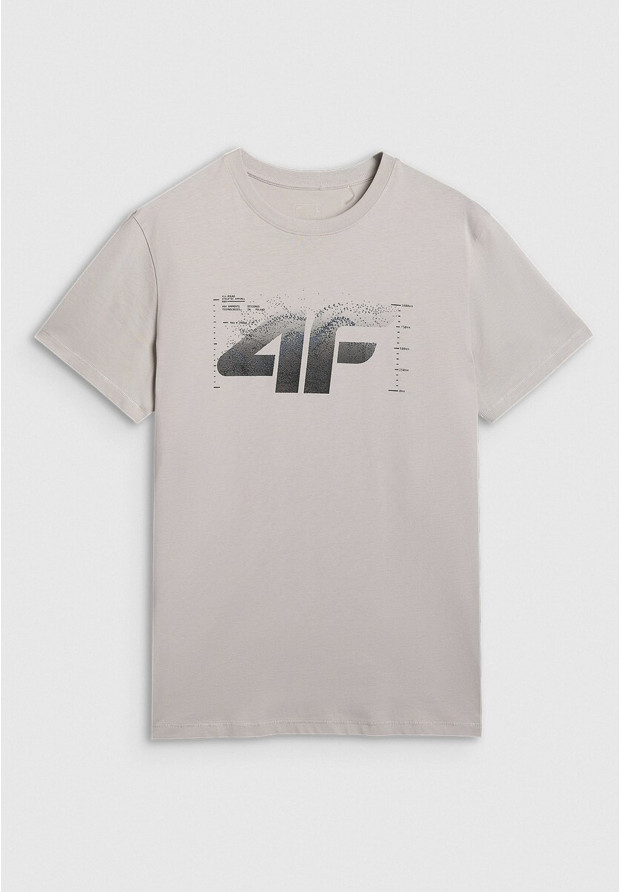 Koszulka Męska 4F T-shirt Z Nadrukiem Regular Szary 4FWAW25TTSHM2359