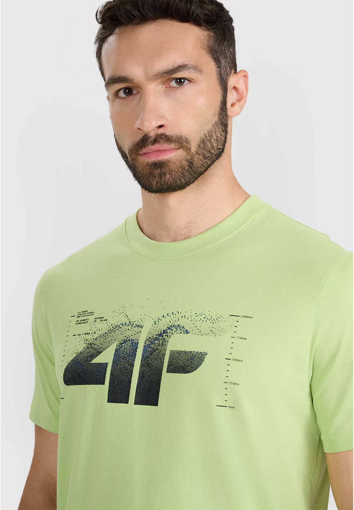 Koszulka Męska 4F T-shirt Z Nadrukiem Regular Zielony 4FWAW25TTSHM2359