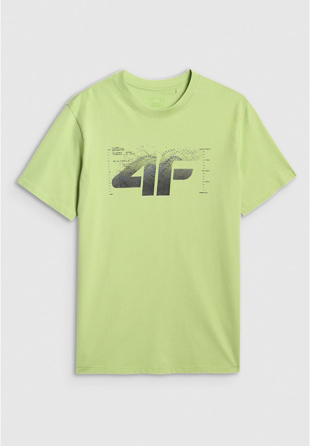 Koszulka Męska 4F T-shirt Z Nadrukiem Regular Zielony 4FWAW25TTSHM2359