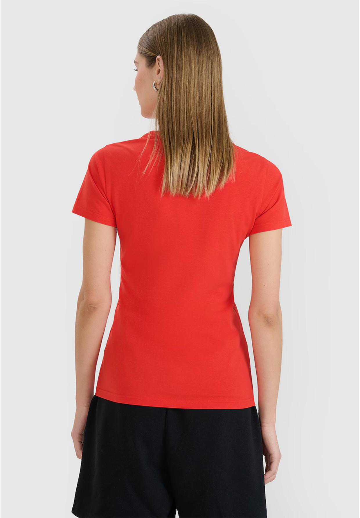 Koszulka Damska 4F T-shirt Slim Fit Gładki Czerwony 4FWMM00TTSHF2255
