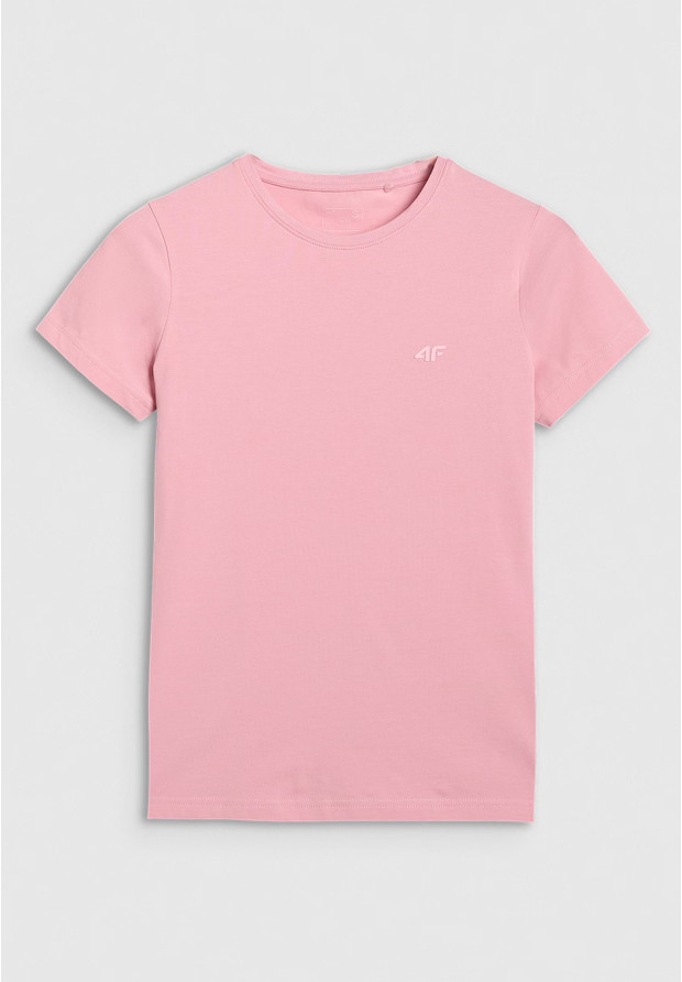 Koszulka Damska 4F T-shirt Slim Fit Gładki Różowy 4FWMM00TTSHF2255