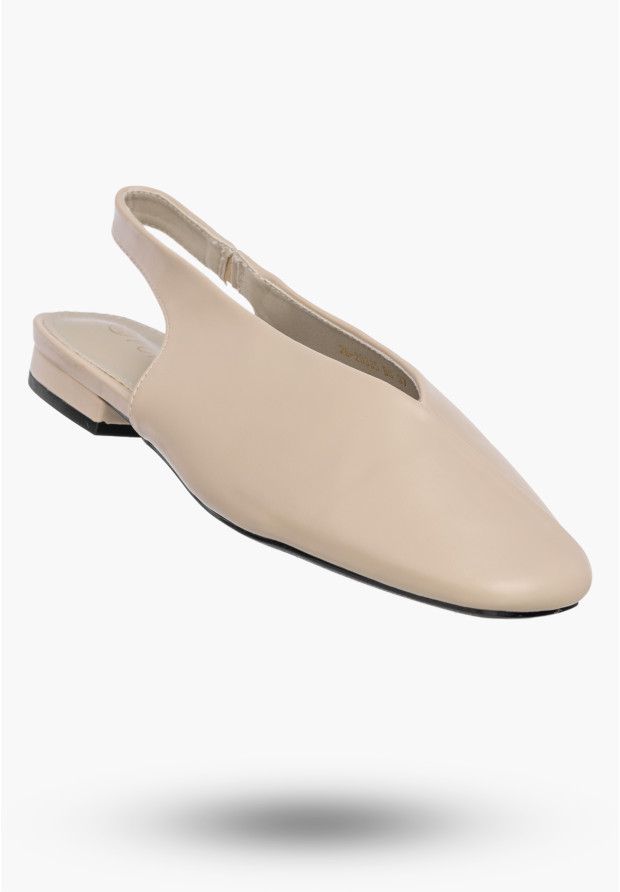 Beżowe baleriny damskie POTOCKI slingback