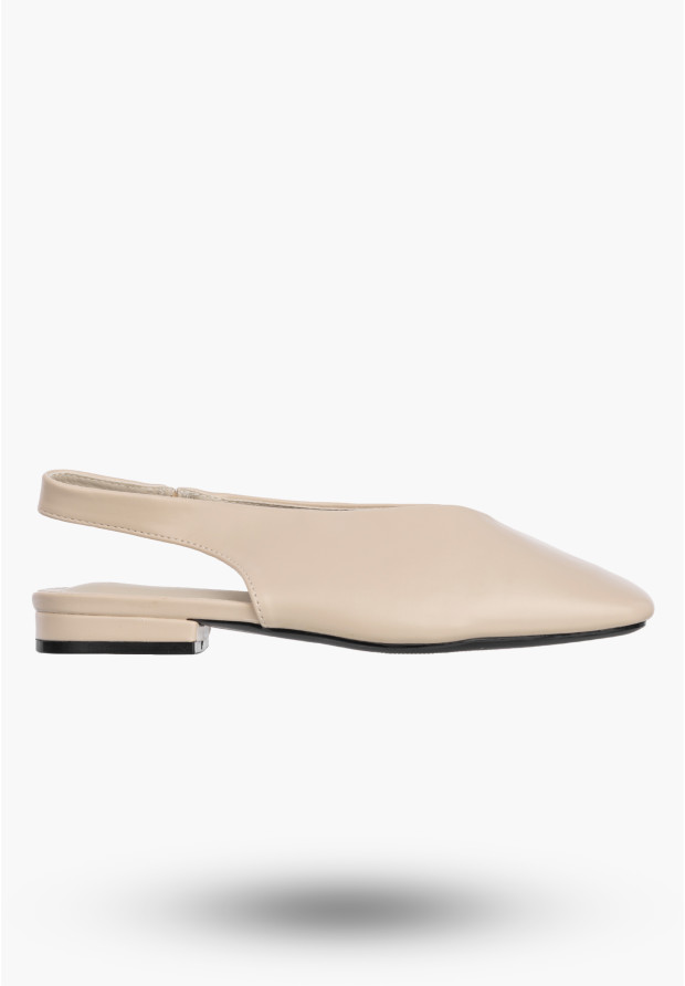 Baleriny Damskie Ekoskóra Slingback Buty z odkrytą piętą Beżowe Potocki 26-20335