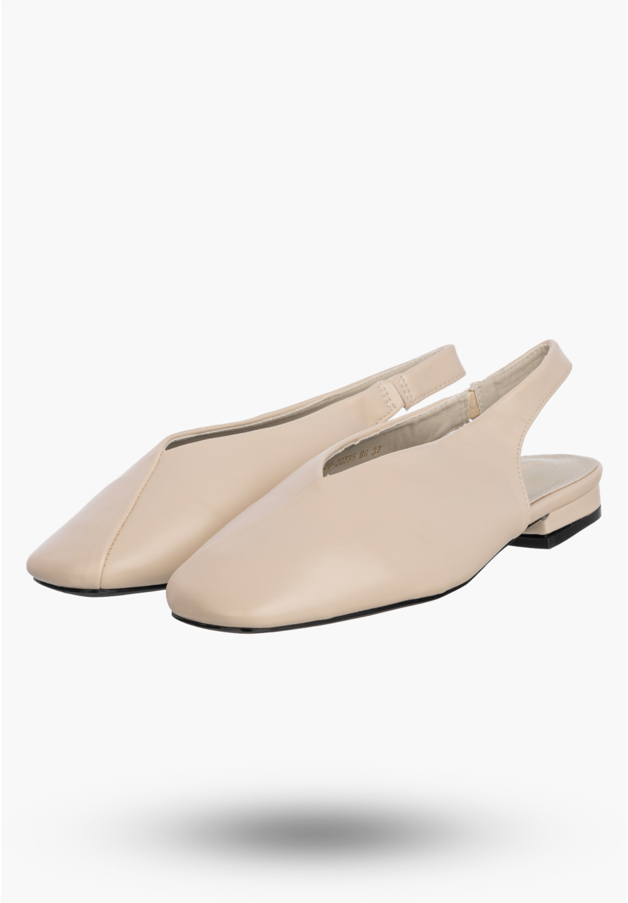 Baleriny Damskie Ekoskóra Slingback Buty z odkrytą piętą Beżowe Potocki 26-20335