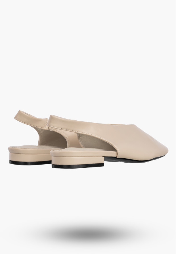 Baleriny Damskie Ekoskóra Slingback Buty z odkrytą piętą Beżowe Potocki 26-20335