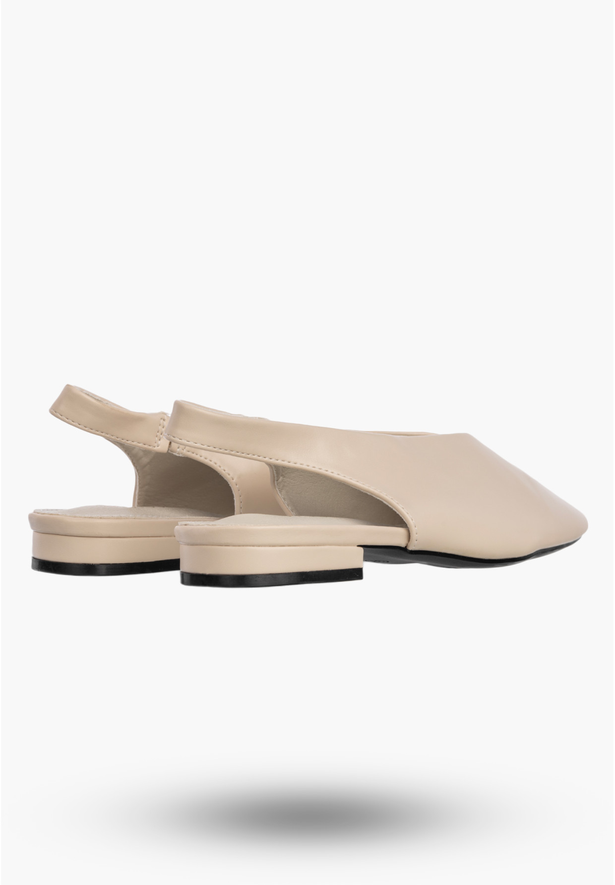 Baleriny Damskie Ekoskóra Slingback Buty z odkrytą piętą Beżowe Potocki 26-20335