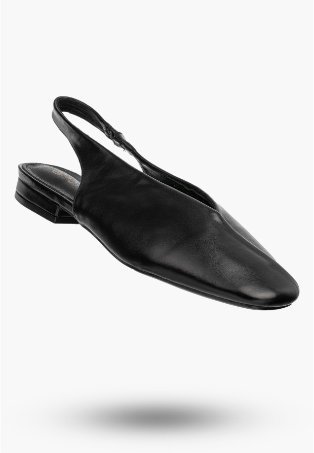 Czarne baleriny damskie POTOCKI slingback