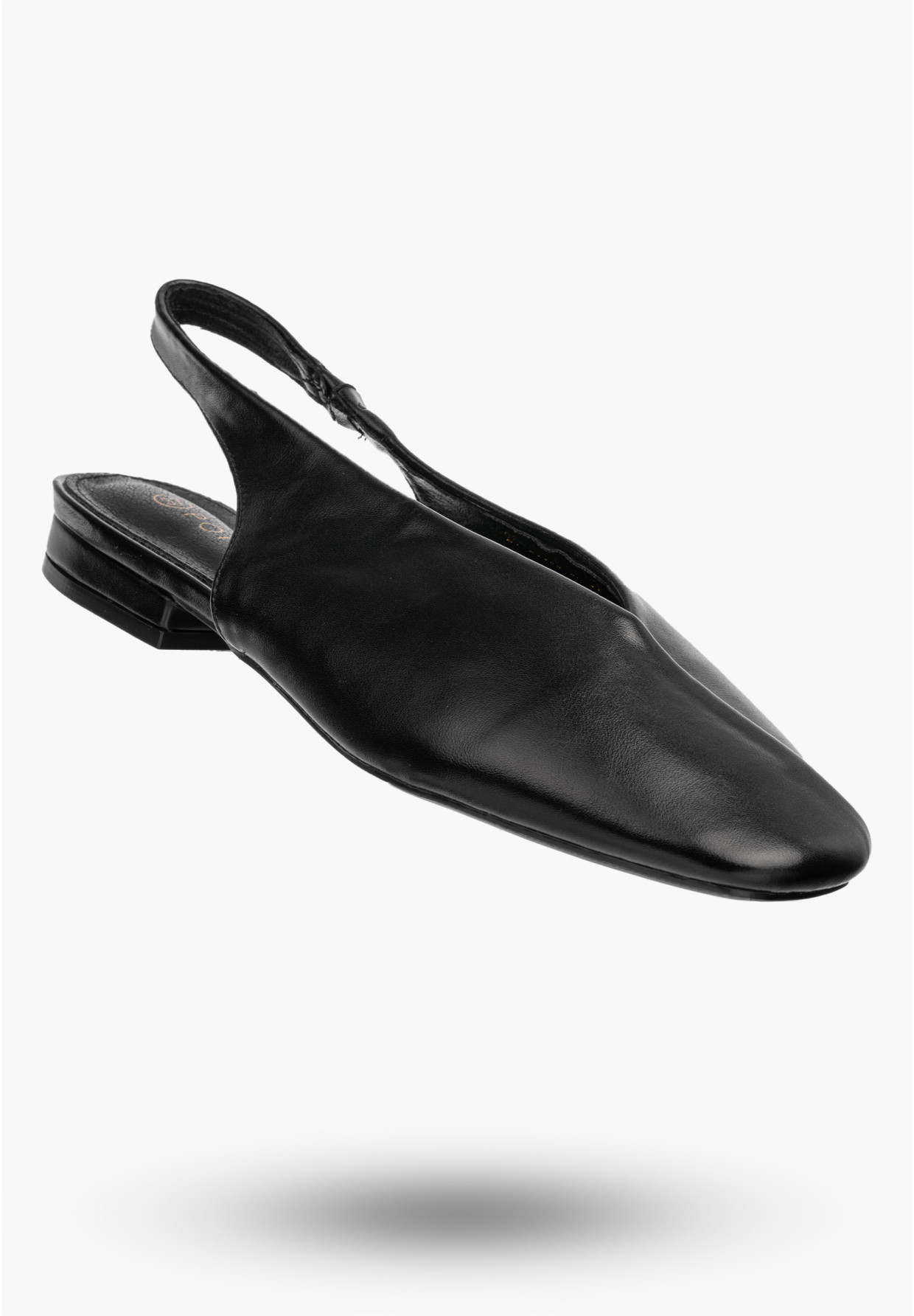 Baleriny Damskie Ekoskóra Slingback Buty z odkrytą piętą Czarne Potocki 26-20335