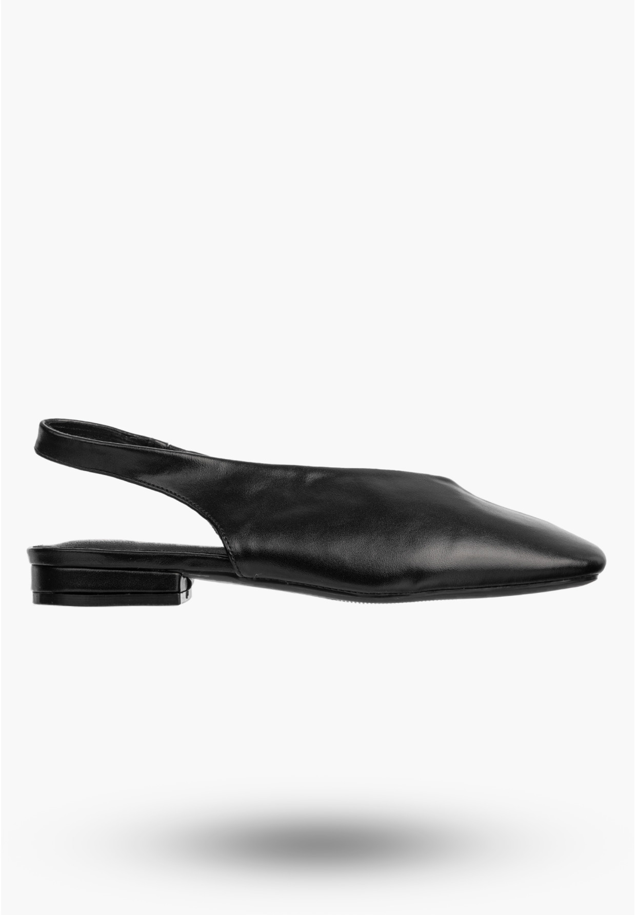 Baleriny Damskie Ekoskóra Slingback Buty z odkrytą piętą Czarne Potocki 26-20335