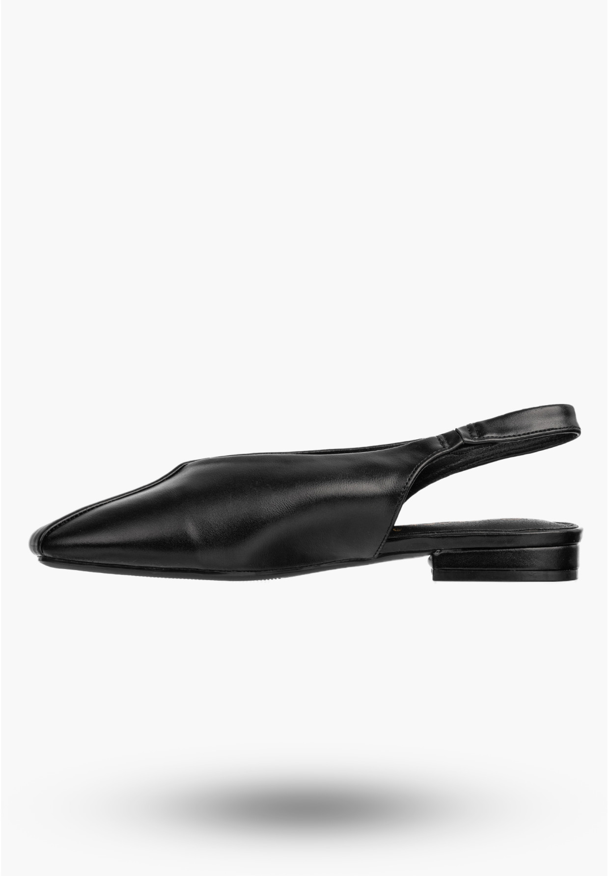 Baleriny Damskie Ekoskóra Slingback Buty z odkrytą piętą Czarne Potocki 26-20335