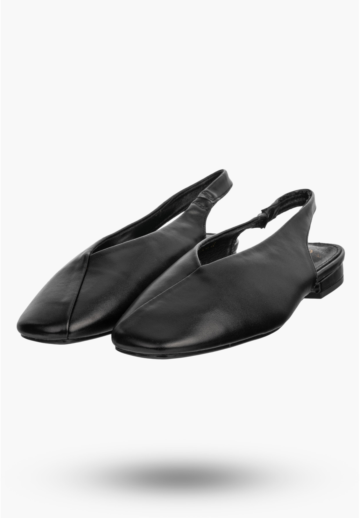 Baleriny Damskie Ekoskóra Slingback Buty z odkrytą piętą Czarne Potocki 26-20335