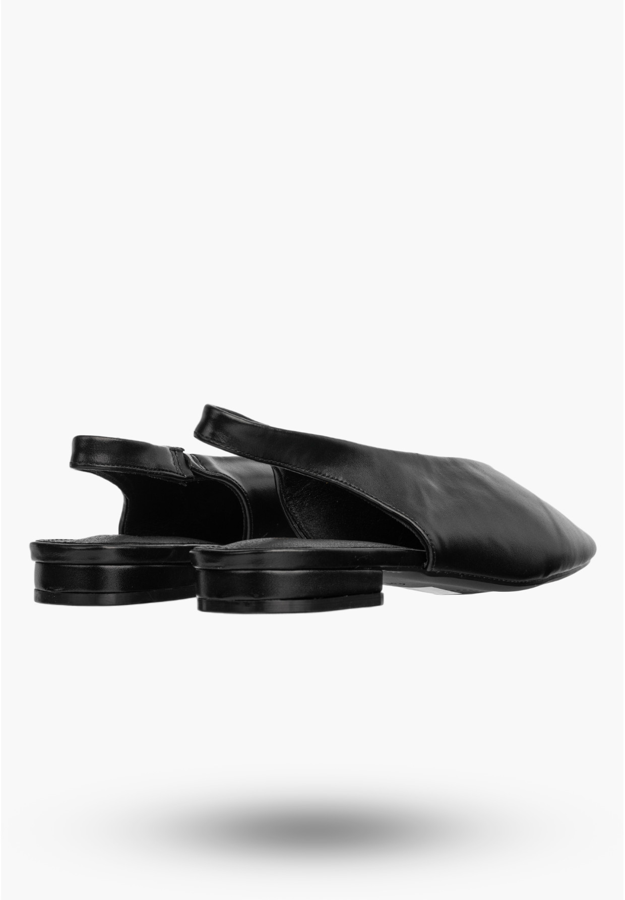 Baleriny Damskie Ekoskóra Slingback Buty z odkrytą piętą Czarne Potocki 26-20335
