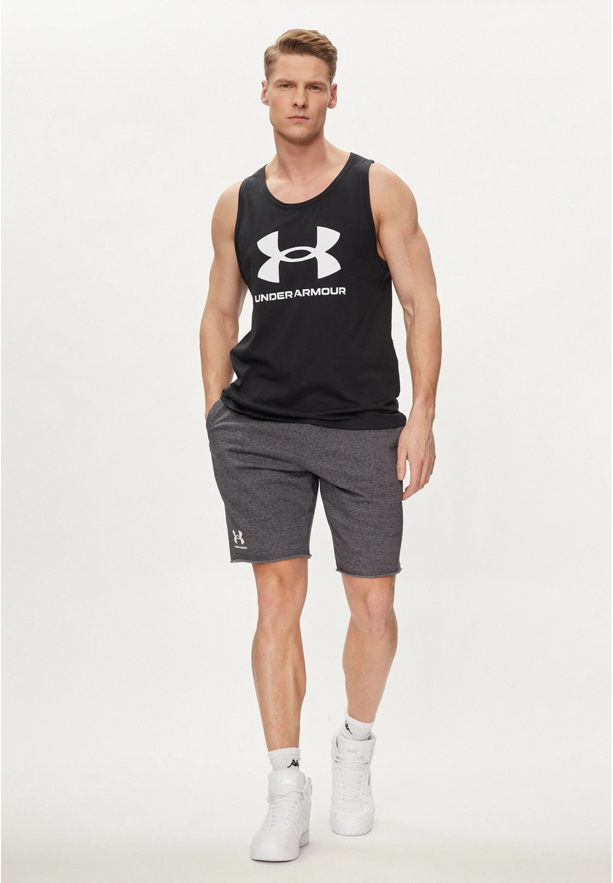 Tank top Męski Under Armour Koszulka Bez Rękawów Czarny 1382883