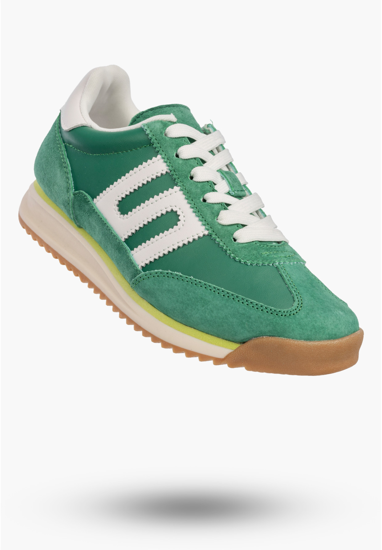 Sneakersy Damskie Buty Skórzane Zamszowe Sportowe Casual Zielone Filippo DP7686/26