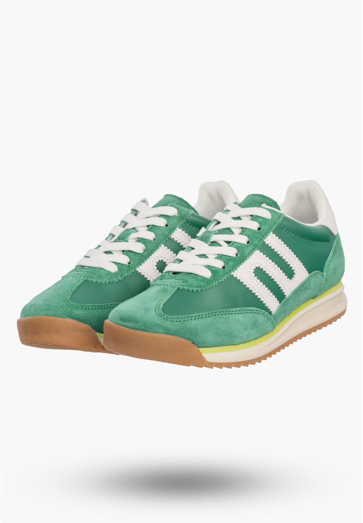Sneakersy Damskie Buty Skórzane Zamszowe Sportowe Casual Zielone Filippo DP7686/26