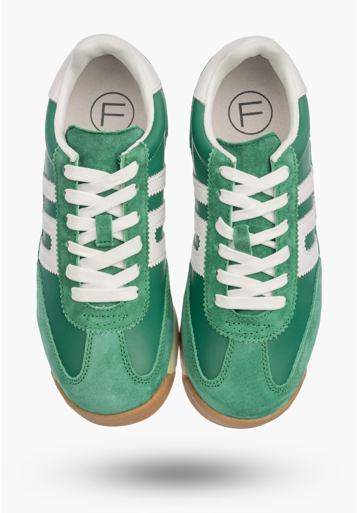 Sneakersy Damskie Buty Skórzane Zamszowe Sportowe Casual Zielone Filippo DP7686/26
