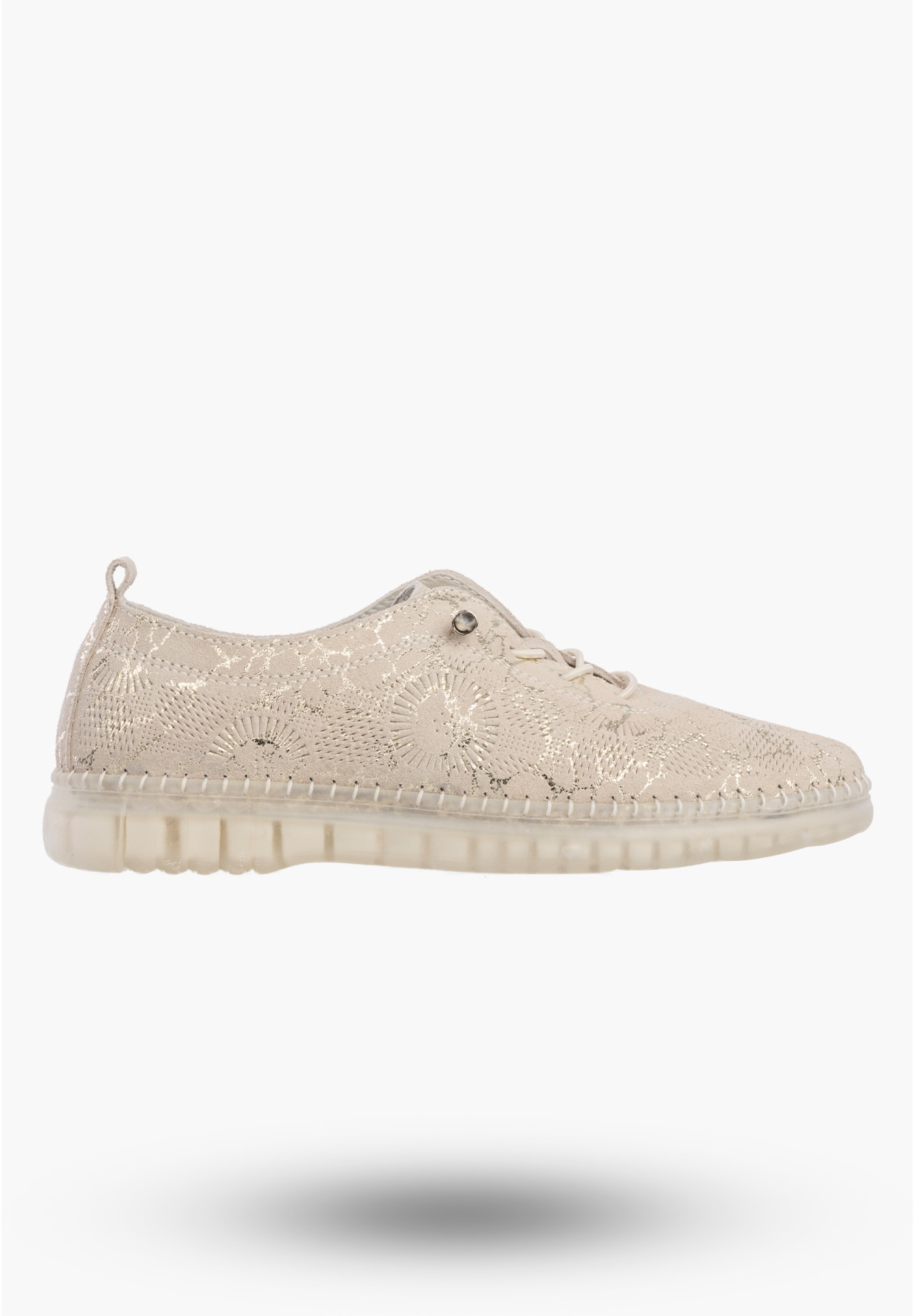 Półbuty Damskie Buty Skórzane Lekkie Eleganckie Tenisówki Złote Filippo DP7810/26
