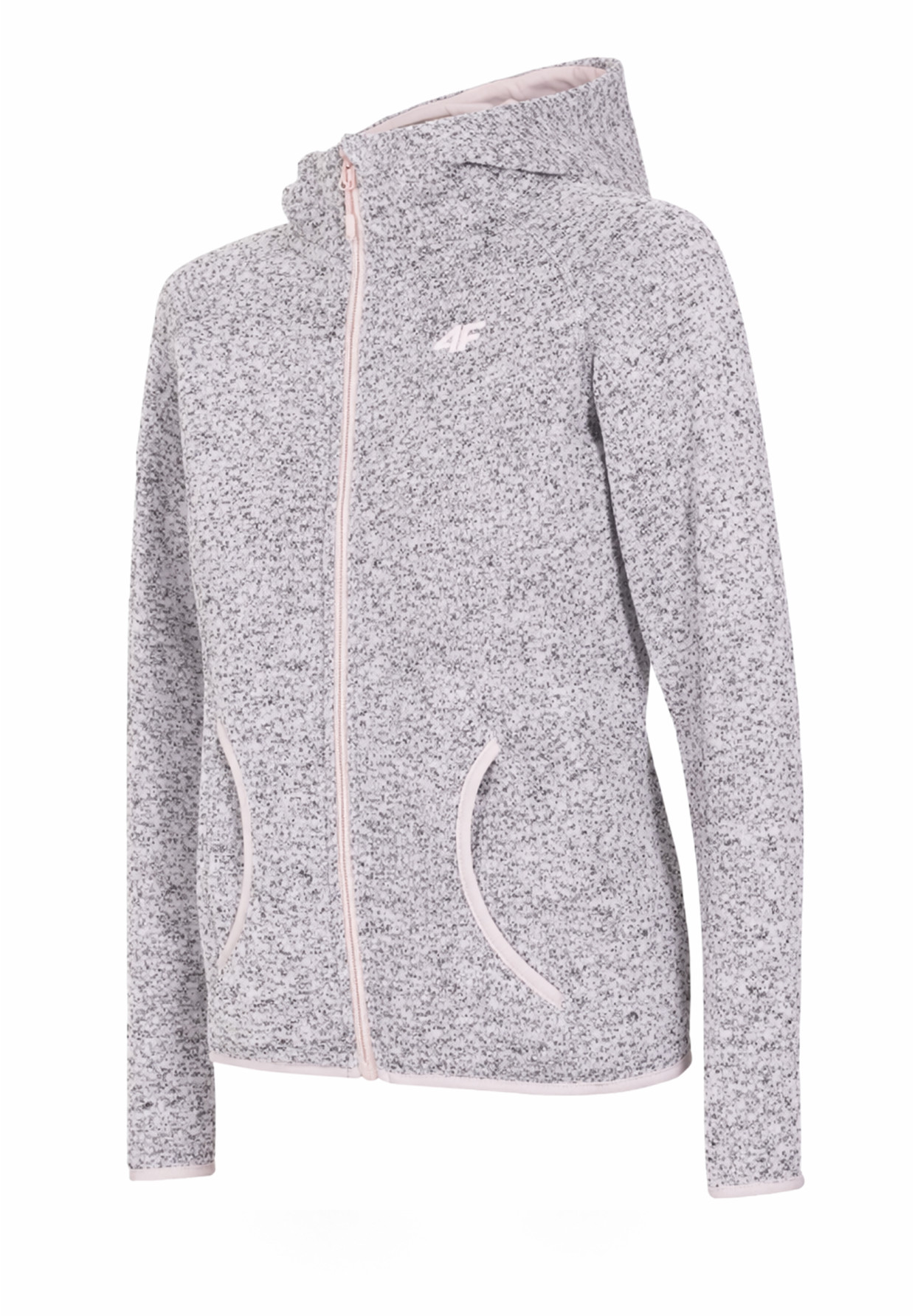 Bluza Damska 4F Sportowa Rozpinana Z Kapturem Szara H4Z18-PLD003