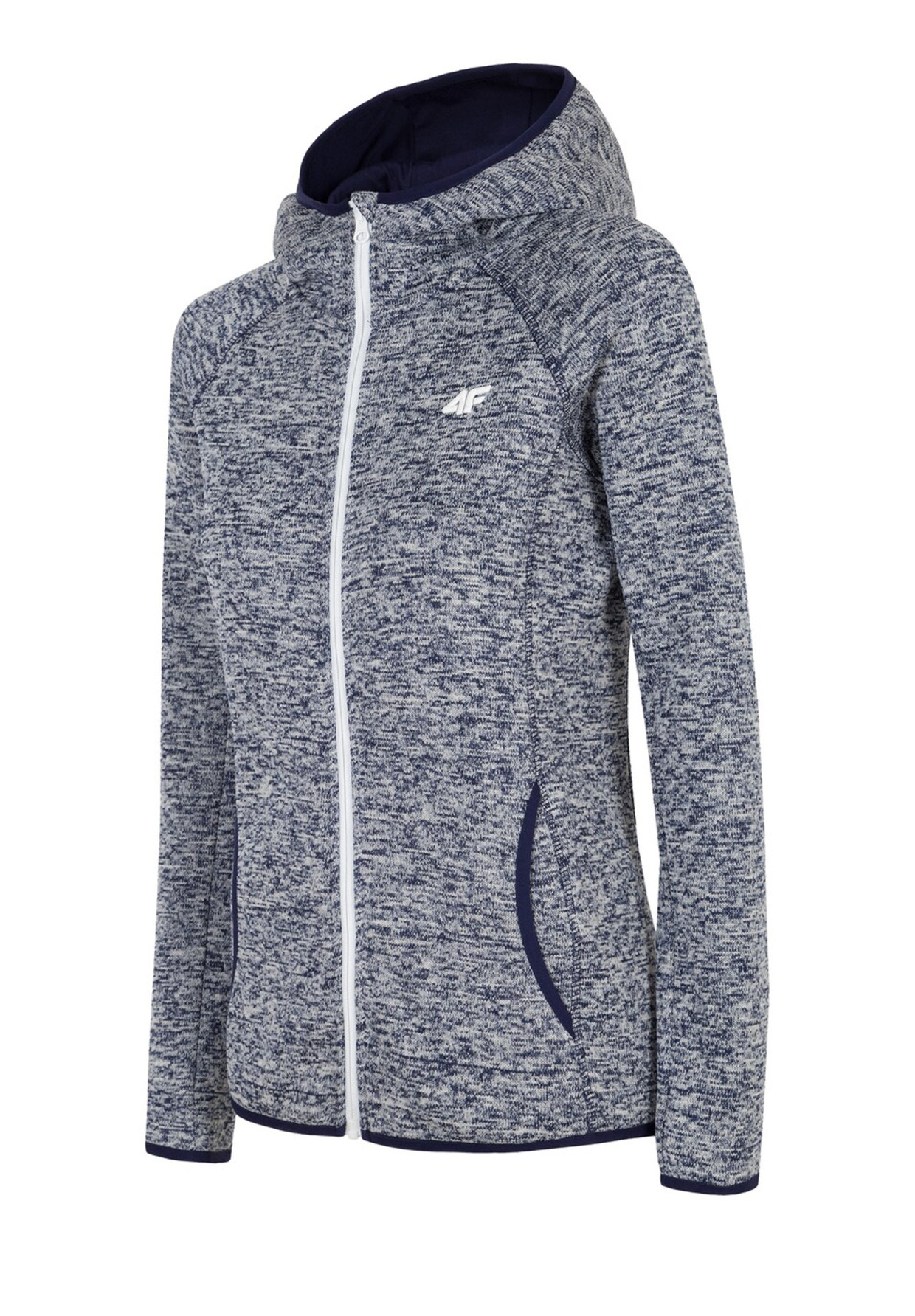 Bluza Damska 4F Sportowa Rozpinana Z Kapturem Granatowa H4Z18-PLD002