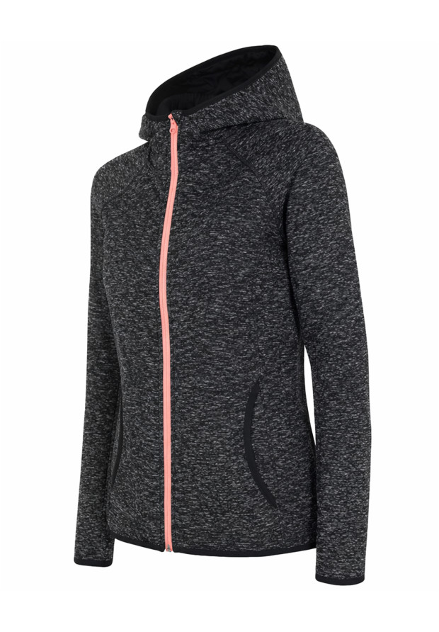 Bluza damska 4F czarna z kapturem rozpinana