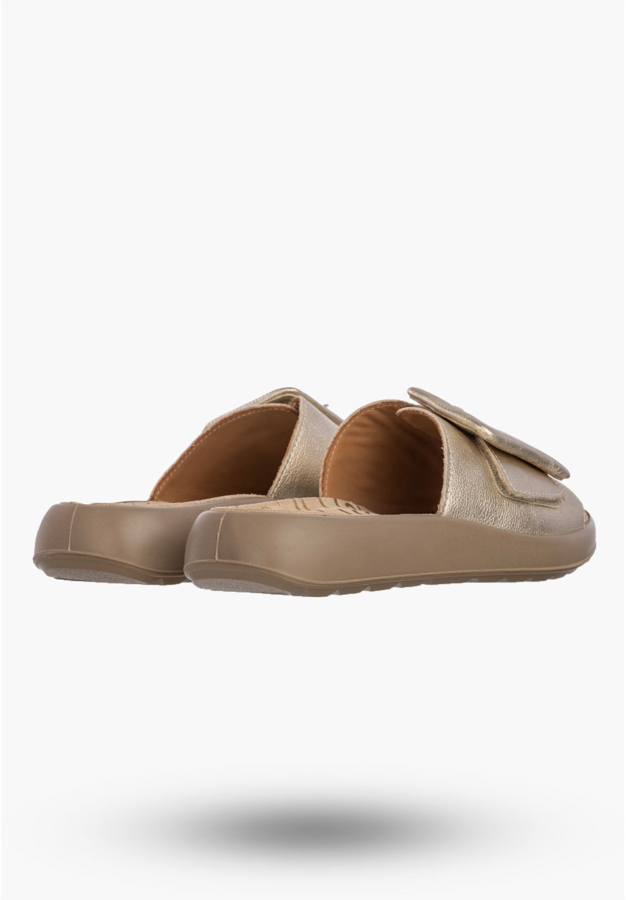 Klapki Damskie Skórzane Buty Eleganckie Letnie Złote IGI&CO 1179400
