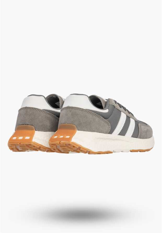 Sneakersy Dziecięce Buty Na Rzepy Sportowe Skórzana Wkładka Szare Apawwa
