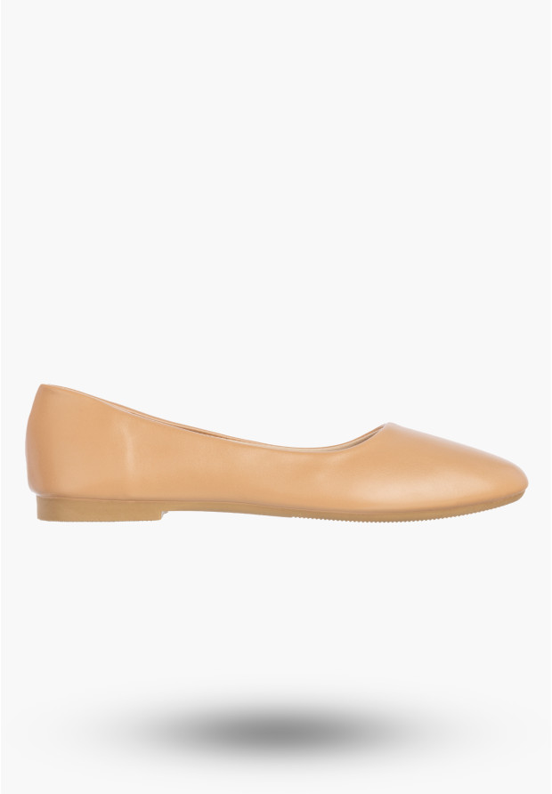 Baleriny Damskie Ekoskóra Buty Wsuwane Eleganckie Klasyczne Beżowe Jezzi 9BL02-1029