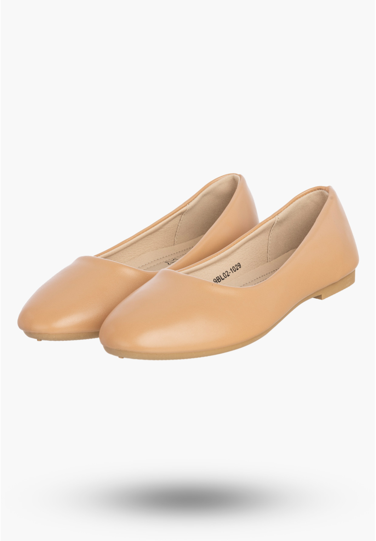 Baleriny Damskie Ekoskóra Buty Wsuwane Eleganckie Klasyczne Beżowe Jezzi 9BL02-1029