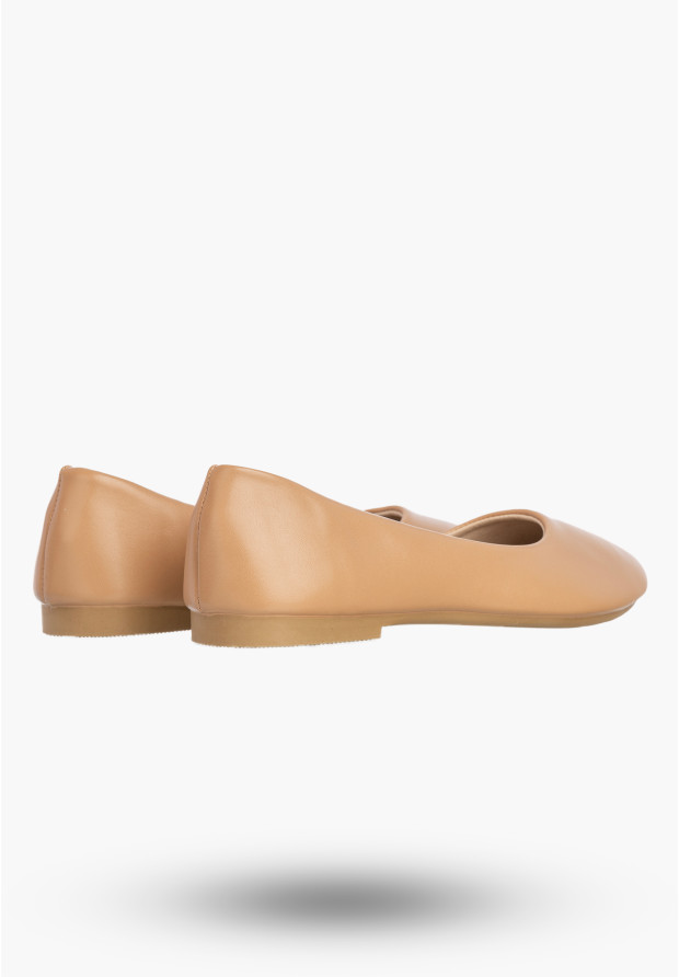 Baleriny Damskie Ekoskóra Buty Wsuwane Eleganckie Klasyczne Beżowe Jezzi 9BL02-1029