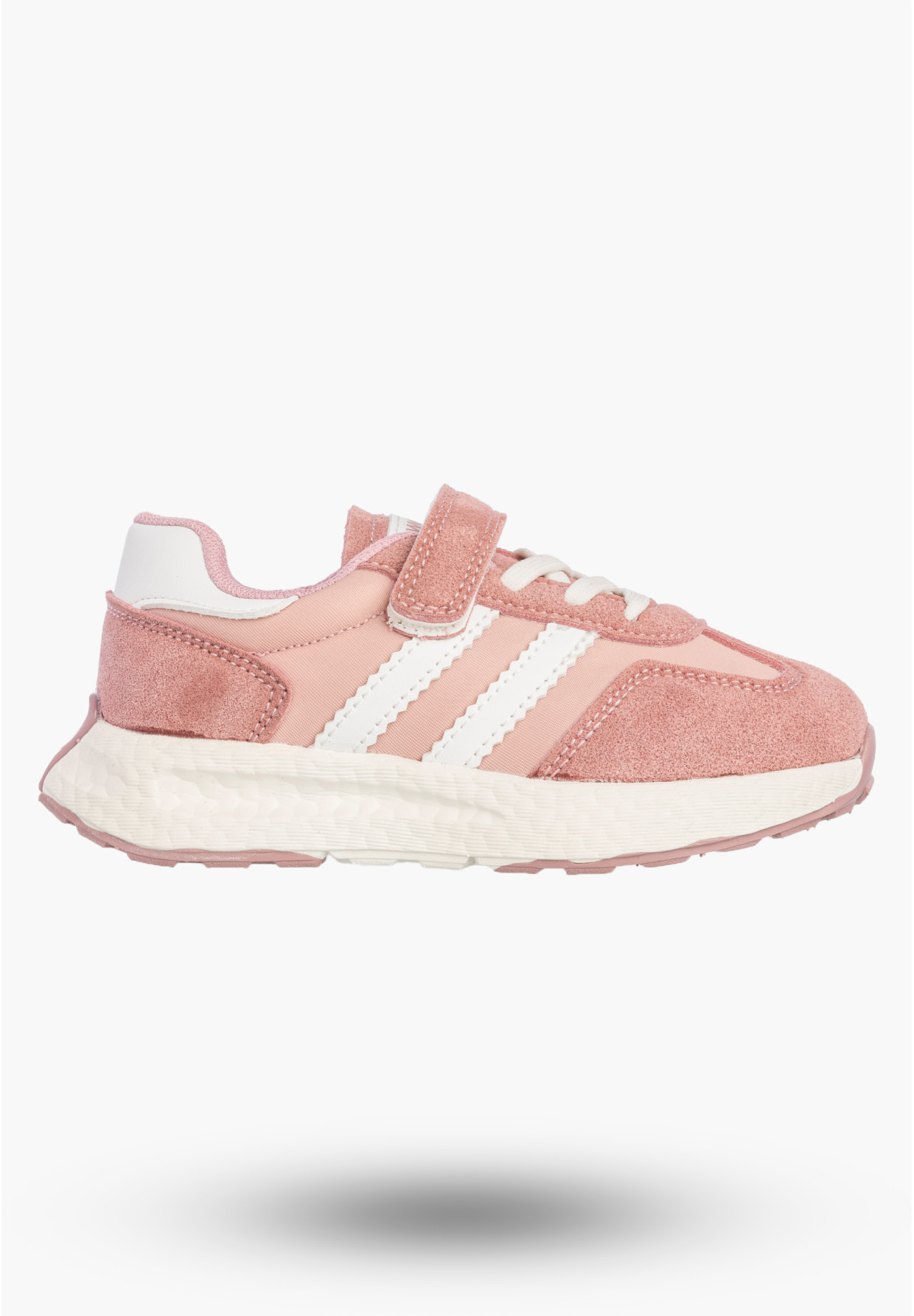 Sneakersy Dziecięce Buty Na Rzepy Sportowe Skórzana Wkładka Różowe Apawwa