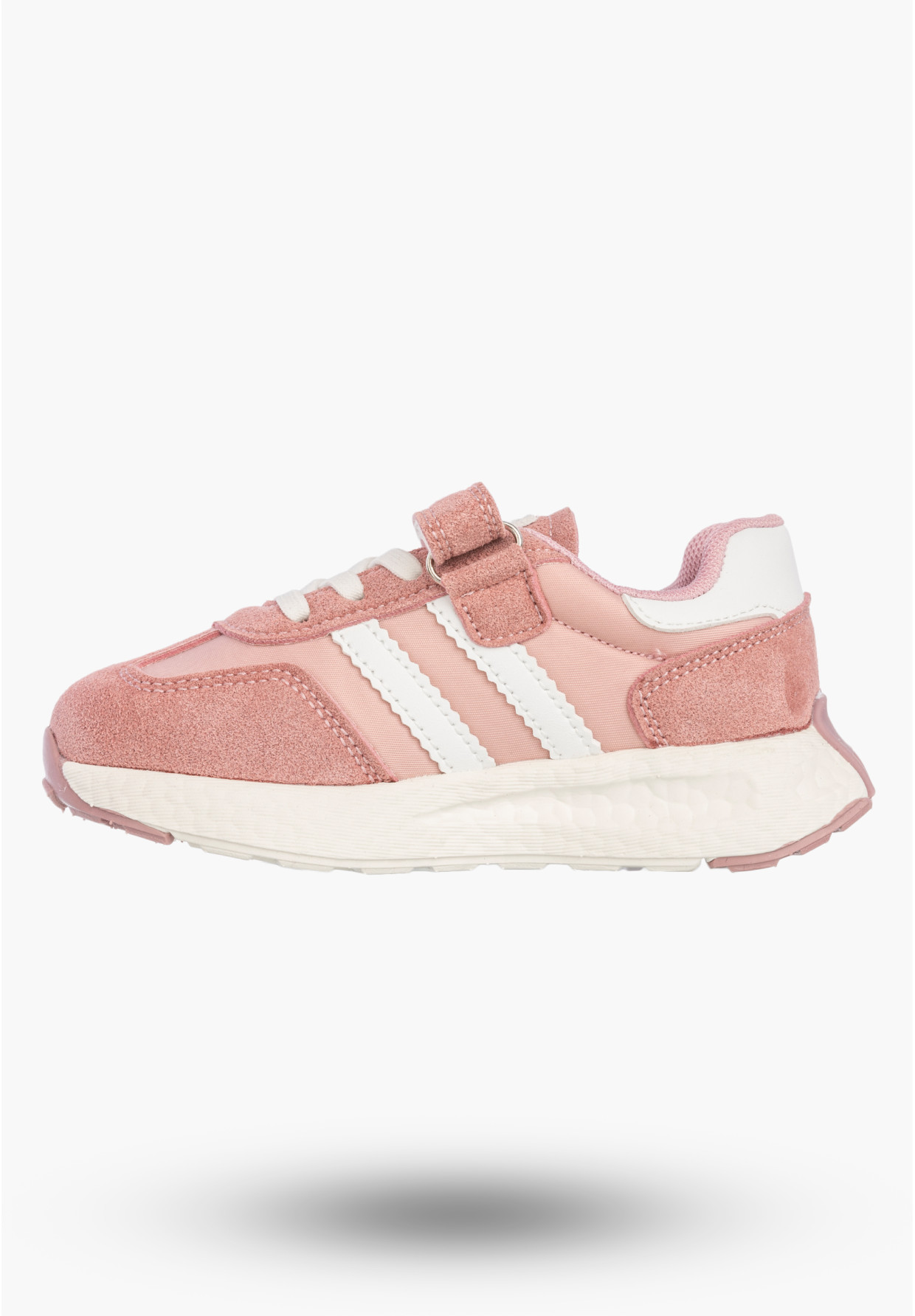 Sneakersy Dziecięce Buty Na Rzepy Sportowe Skórzana Wkładka Różowe Apawwa