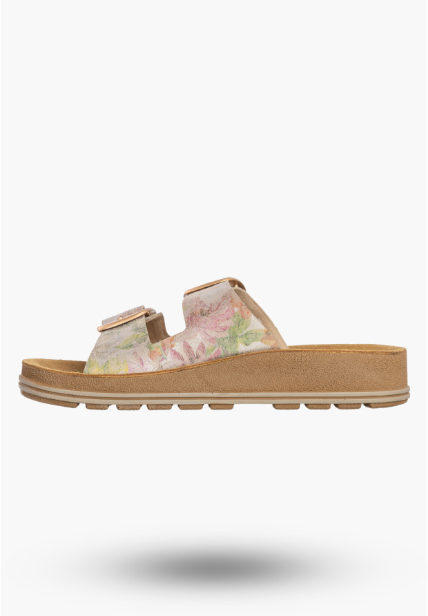 Klapki Damskie Skórzane Buty Letnie Z Klamrami Multikolor Maciejka P7537-39/00-5