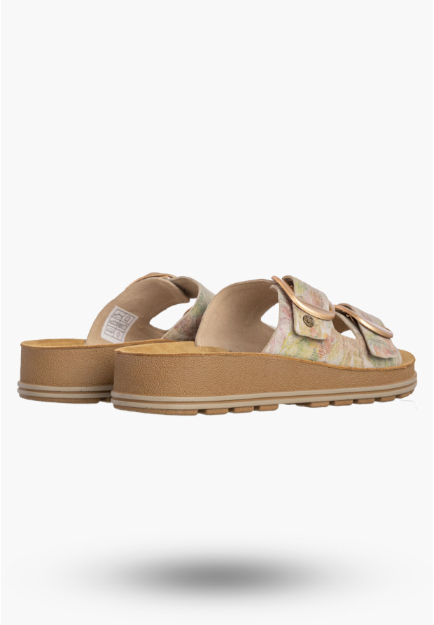 Klapki Damskie Skórzane Buty Letnie Z Klamrami Multikolor Maciejka P7537-39/00-5