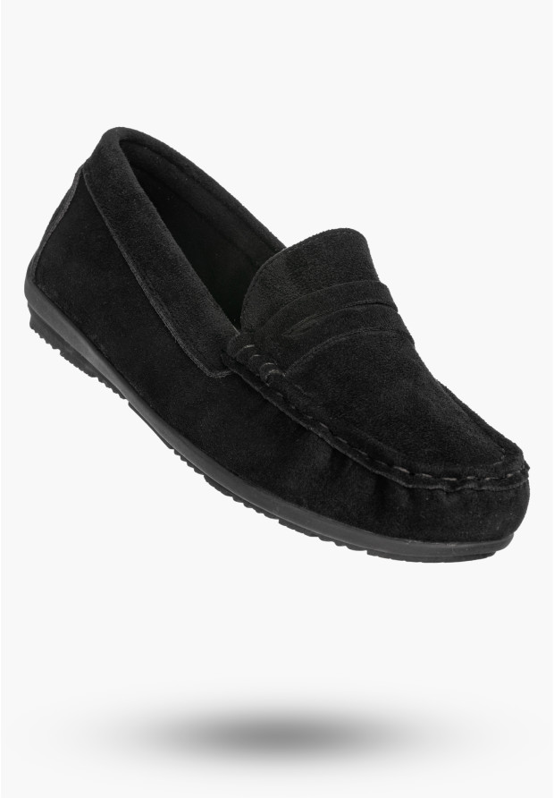 Mokasyny dziecięce APAWWA czarne wygodne buty wsuwane