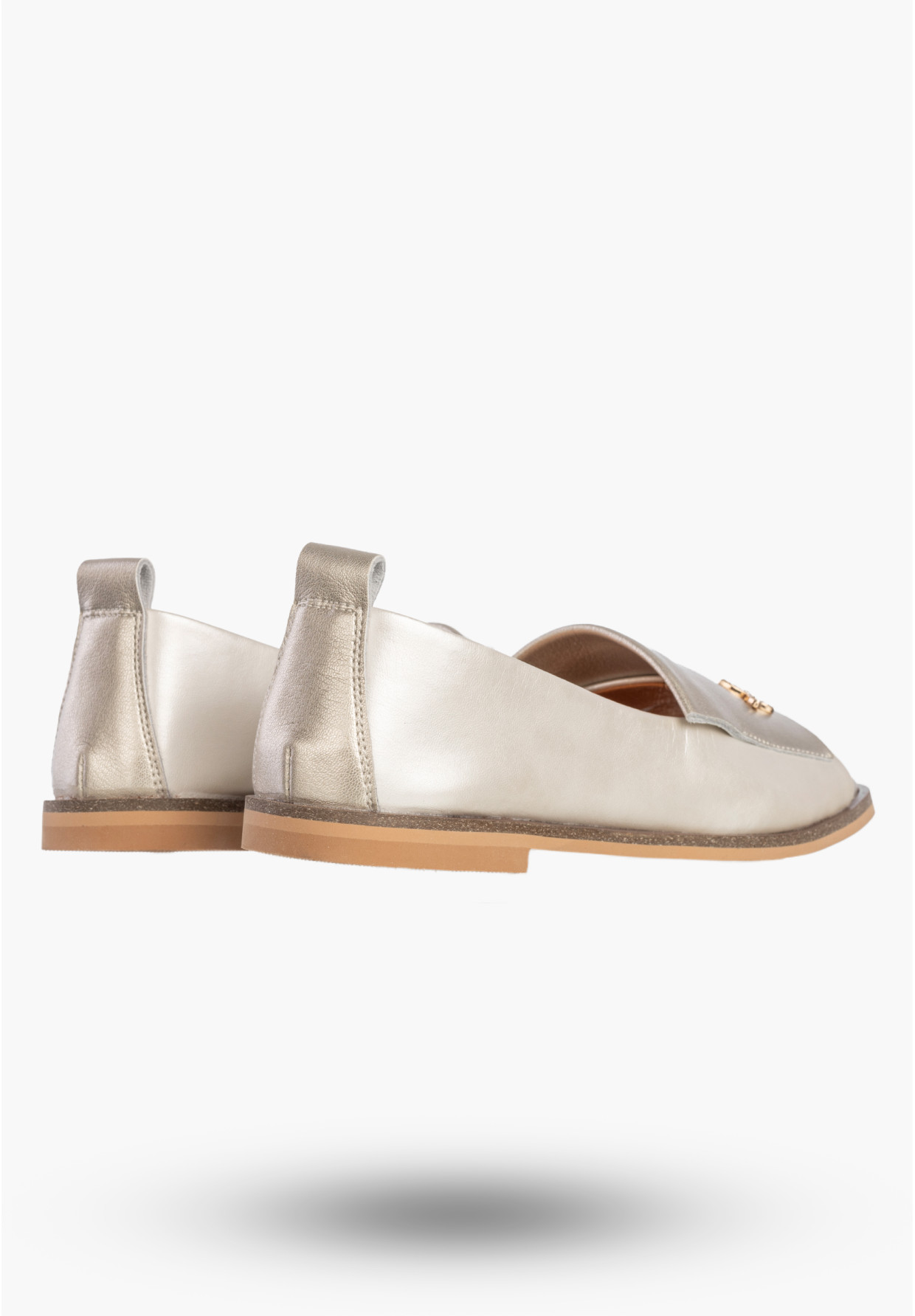 Baleriny Damskie Skórzane Buty Bez Palców Półbuty Eleganckie Złote Potocki 26-19397