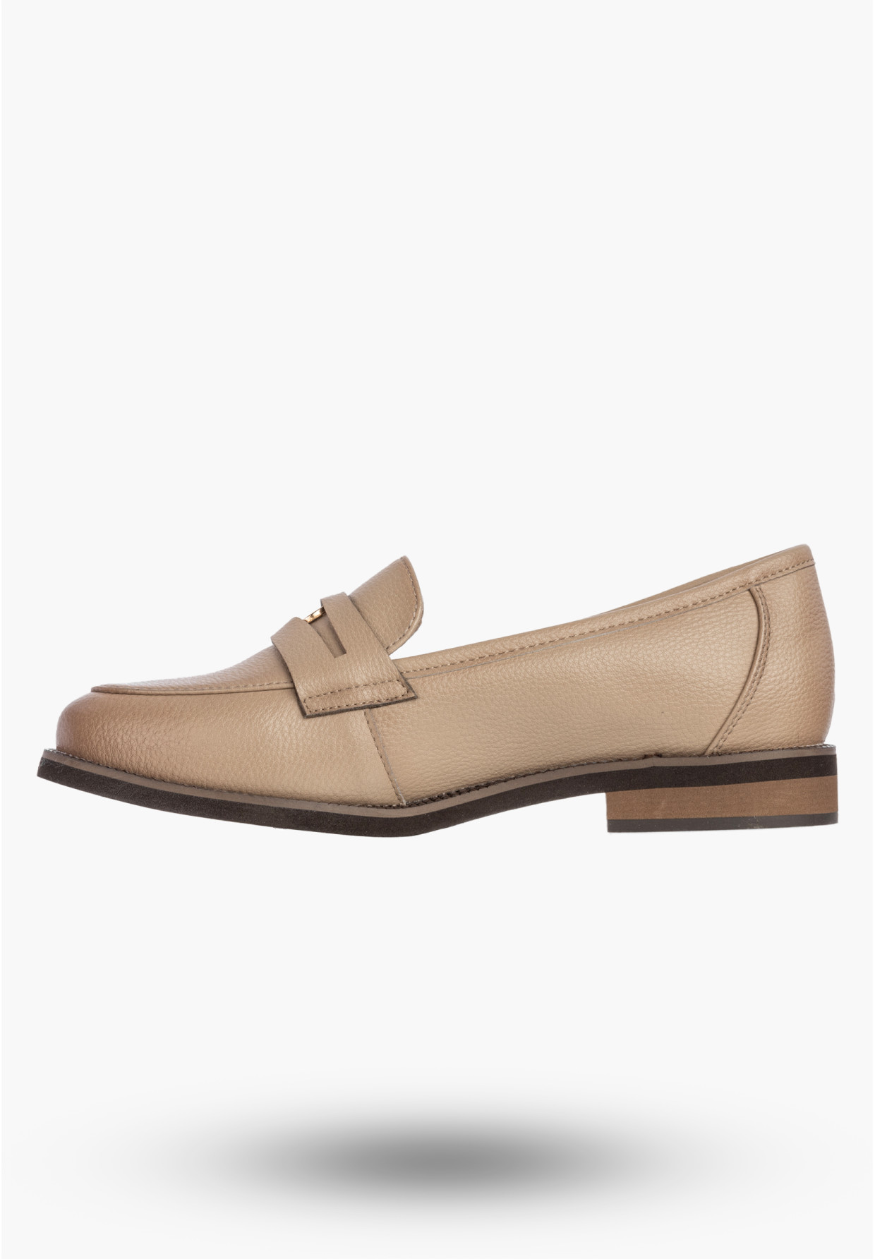 Mokasyny Damskie Skórzane Półbuty Eleganckie Buty Casual Beżowe Cambell 26-19301