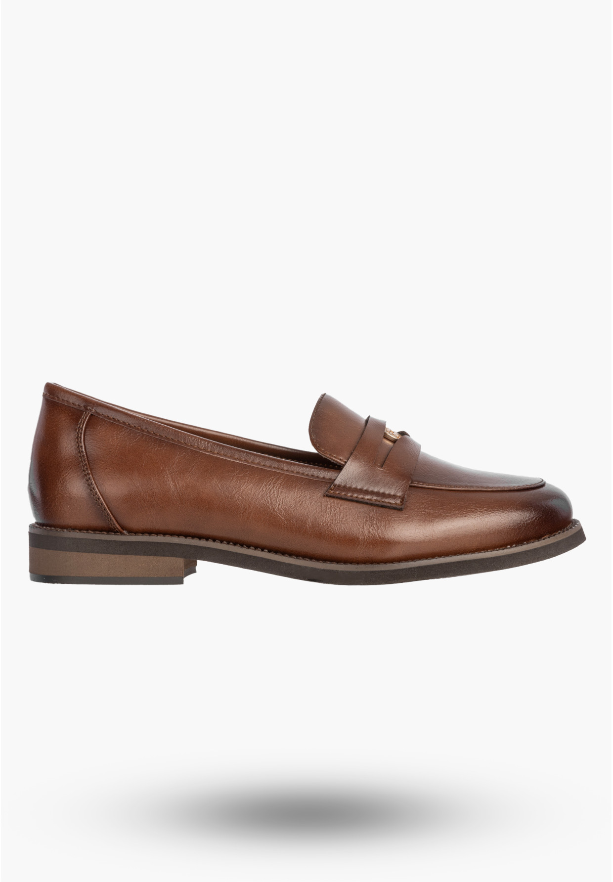Mokasyny Damskie Skórzane Półbuty Eleganckie Buty Casual Brązowe Cambell 26-19301