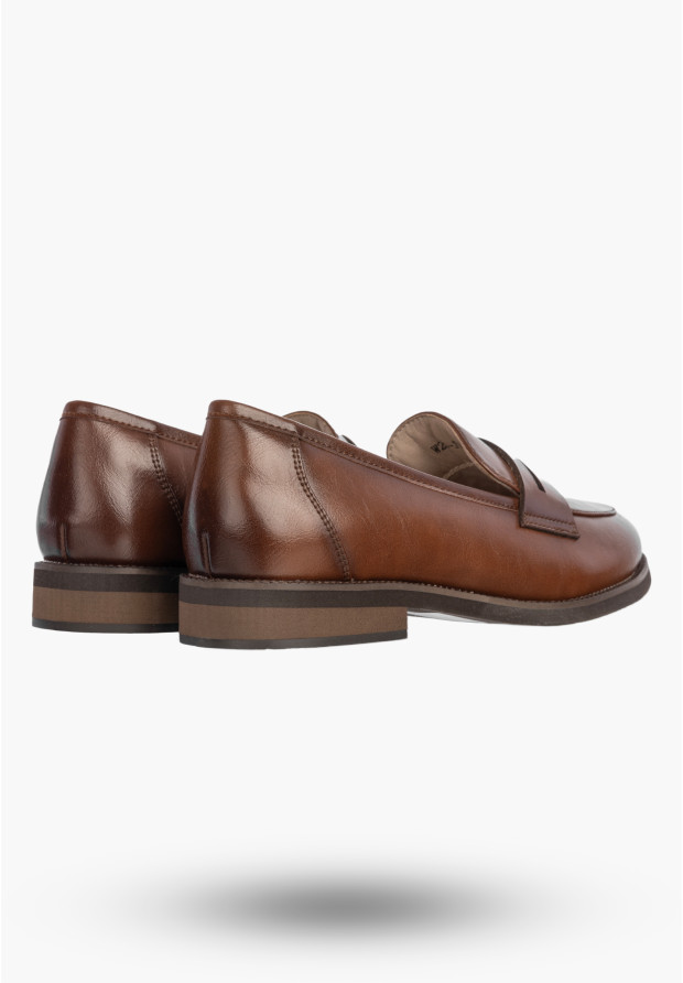 Mokasyny Damskie Skórzane Półbuty Eleganckie Buty Casual Brązowe Cambell 26-19301