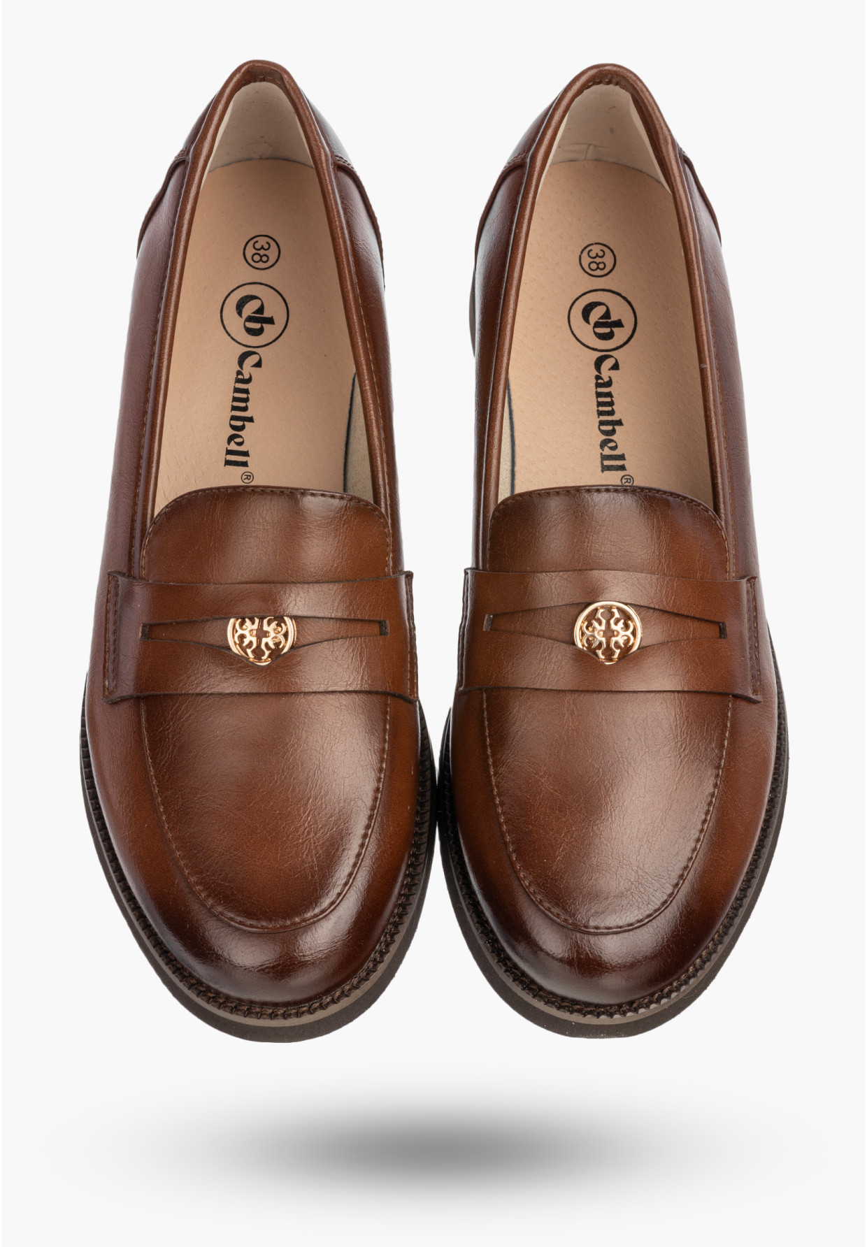 Mokasyny Damskie Skórzane Półbuty Eleganckie Buty Casual Brązowe Cambell 26-19301