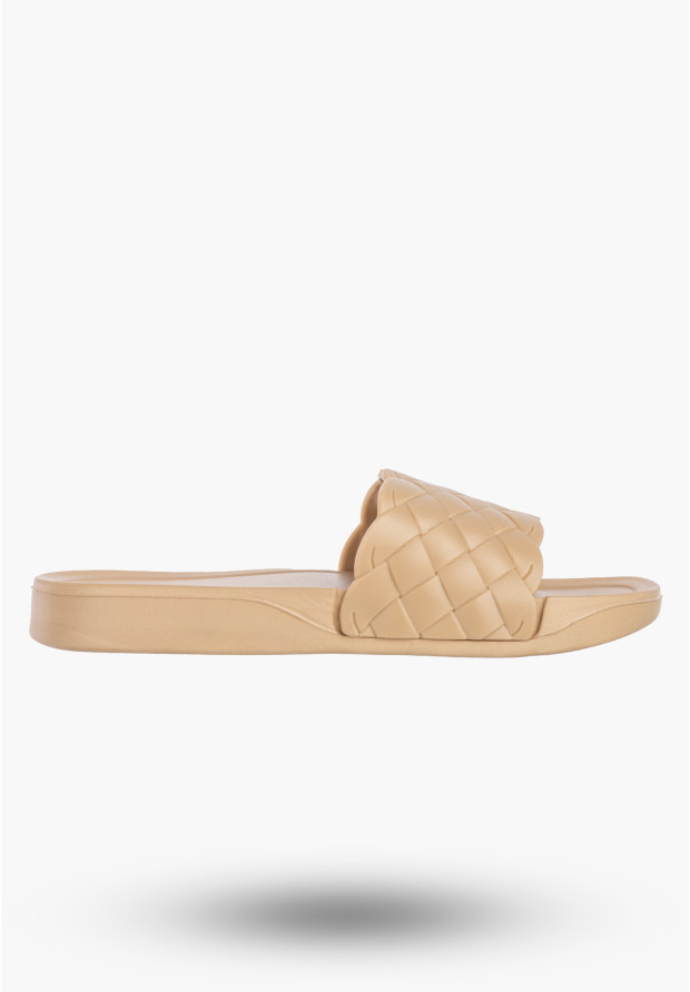Klapki Damskie Buty Letnie Na Plażę Basen Casual Lekkie Beżowe Axim