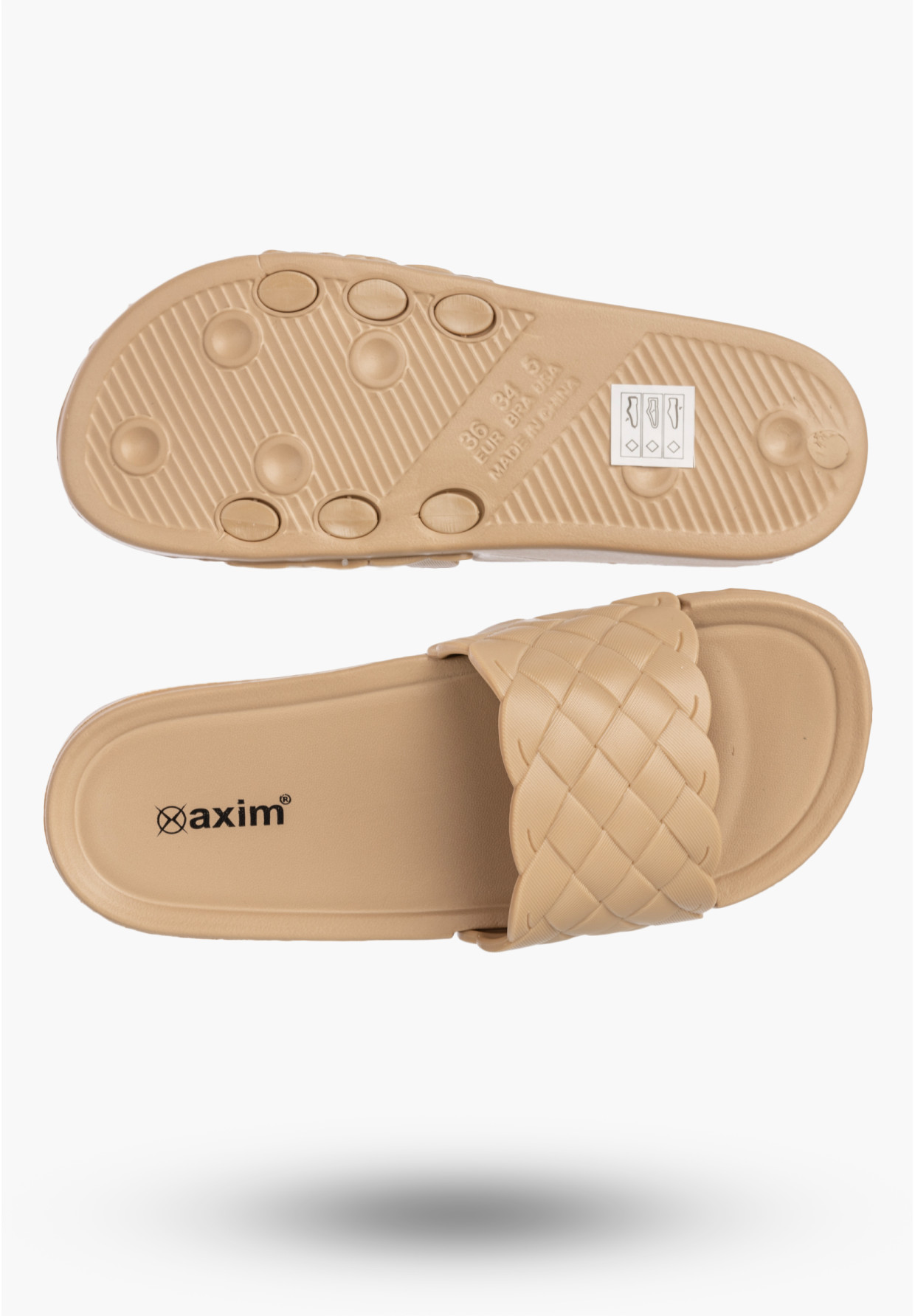 Klapki Damskie Buty Letnie Na Plażę Basen Casual Lekkie Beżowe Axim