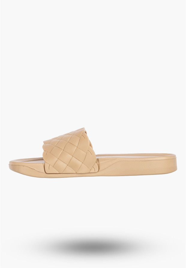 Klapki Damskie Buty Letnie Na Plażę Basen Casual Lekkie Beżowe Axim