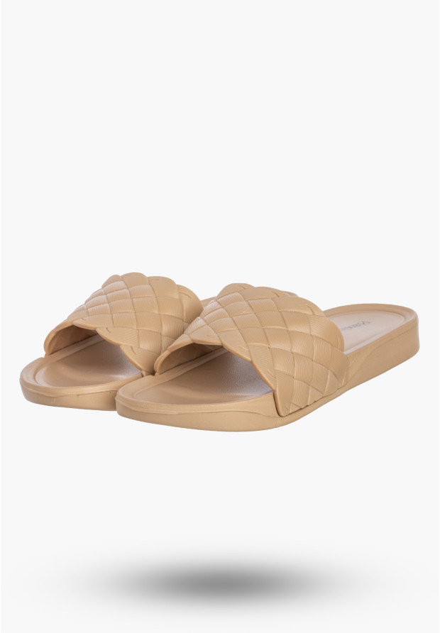 Klapki Damskie Buty Letnie Na Plażę Basen Casual Lekkie Beżowe Axim