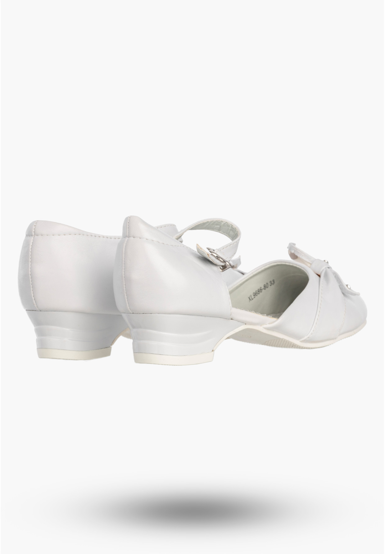 Buty Na Obcasie Dziewczęce Eleganckie Wizytowe Baleriny Półbuty Komunijne Białe